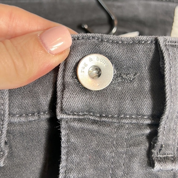 Rag & Bone Black Raw Hem Skinny Ankle Jeans size 24 - Picture 10 of 10